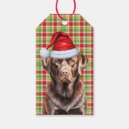 Red Play Chocolate Labrador Hund jul Presentetikett