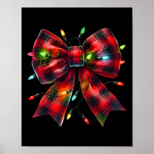 Red Play Coquette Bow jul Ljus Julafton Pajam Poster