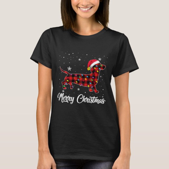 Red Play Dachshund Julljus T Shirt (Framsida)