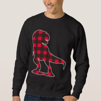 Red Play Dinosaur Matching Buffalo Family Pajama Lång Ärmad Tröja