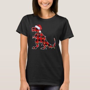 Red Play Dinosaur Rex jul Ljus Träd PJ Ad T Shirt