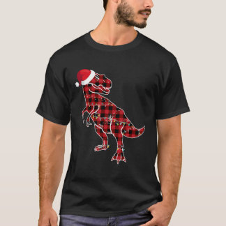 Red Play Dinosaur T Rex jul Ljus Pajamas Shirt