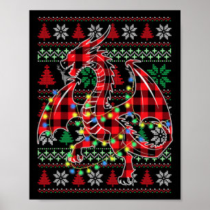 Red Play Dragon Ljus Ugly jul S Poster