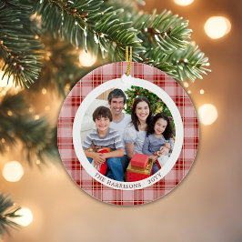Red Play Family jul 2 Sided Photo Ornament