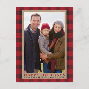 Red Play Family Photo Glad helg Kraft Vykort