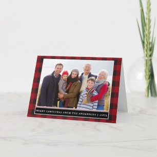 Red Play Family Photo God jul-mappat Helgkort