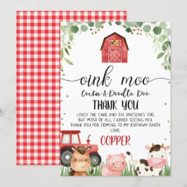 Red Play Foliage Farm Birthday - tackkort Inbjudningar