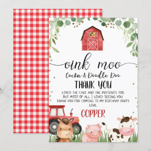 Red Play Foliage Farm Birthday - tackkort Inbjudningar