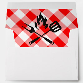 Red Play Gingham BBQ Fork Spoon Baby Shower