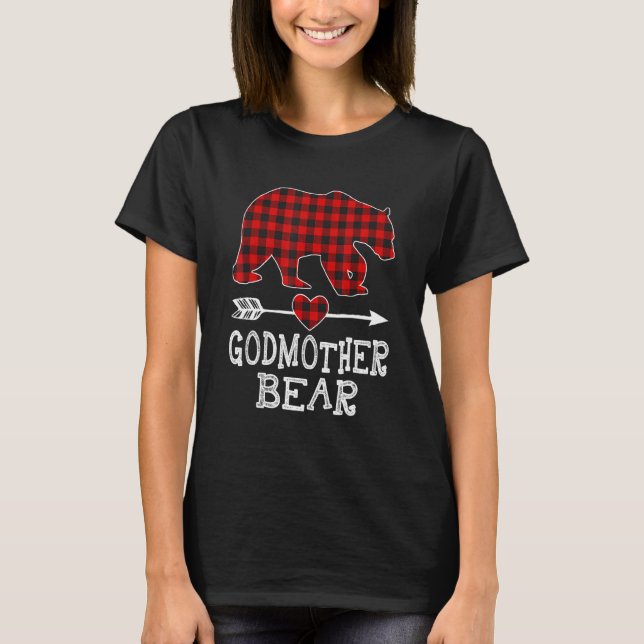 Red Play Godmor Bear Matching Pajama Familj T Shirt (Framsida)