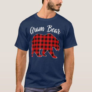 Red Play Gram Bear Matching Buffalo Family Pajama T Shirt
