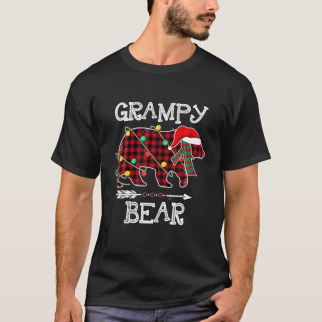 Red Play Grampy Bear Matching Pajama Family Buffa T Shirt (Framsida)