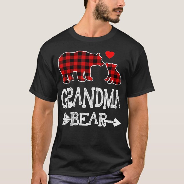 Red Play Grandma Bear jul jul Pajama Matching F T Shirt (Framsida)