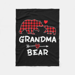 Red Play Grandma Bear Julafton Funny Familjjul Fleecefilt