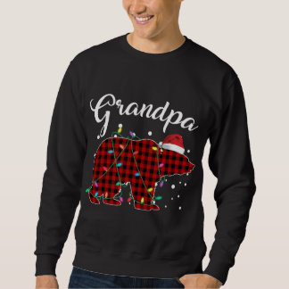 Red Play Grandpa Bear Matching Buffalo Pajama Lång Ärmad Tröja
