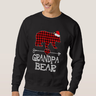 Red Play Grandpa Bear Matching Pajama Familj Lång Ärmad Tröja