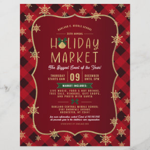 Red Play Guld Snowflake Helgdag Flyer
