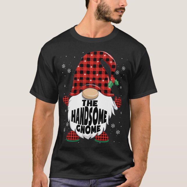 Red Play Handsome Gnome jul T Shirt (Framsida)