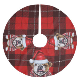Red Play Helgdag Bulldog Jul Julgransmatta Borstad Polyester