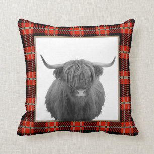 Red Play Highland Cow Cabin Mountain Lodge Kudde