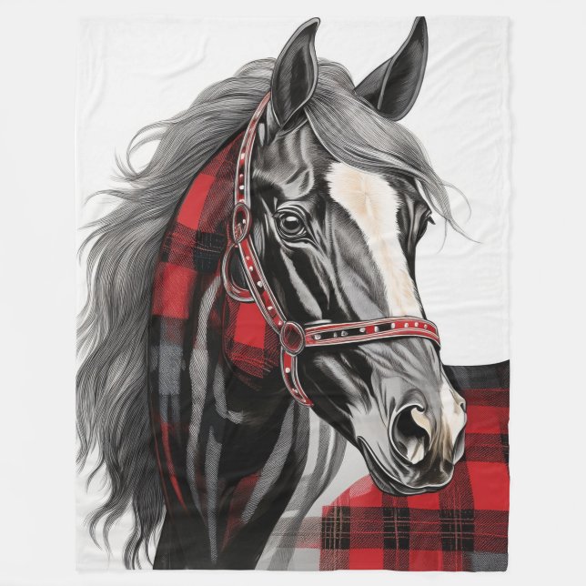 Red Play Horse Fleecefilt (Framsidan)