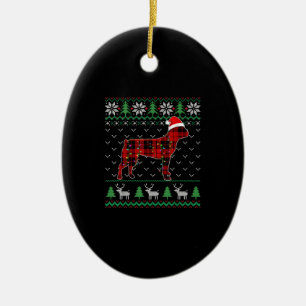 Red Play Hund Ugly jul Ljus Boston Terrier Terrier Julgransprydnad Keramik
