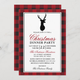 Red Play-julmiddagen Party Inbjudningar