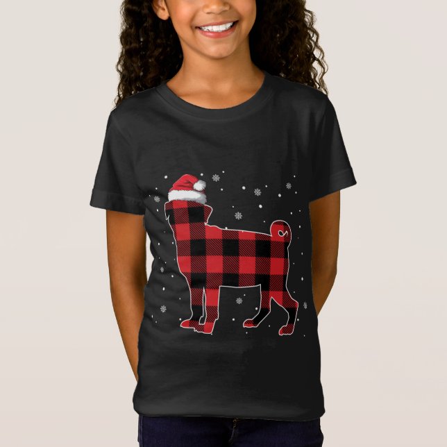 Red Play-jultomten Hat Pajama Gift Hund T Shirt (Framsida)