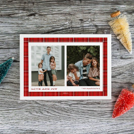 Red Play Kärlek och Joy Dubbla Photo Julkort