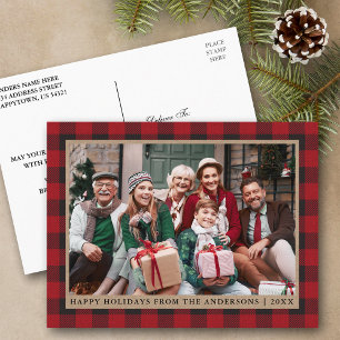 Red Play Kraft Family Photo Glad helg Vykort