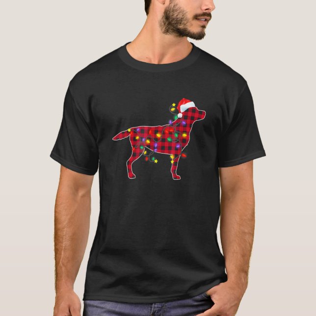 Red Play Labrador Retriever Hund jul Pajamas T Shirt (Framsida)