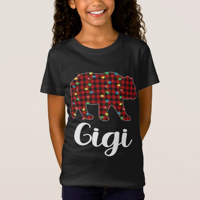 Red Play Ljus Gigi Bear Julafton Pajama T Shirt (Framsida)