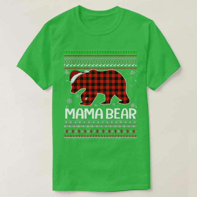 Red Play Mamma Bear jul jul Pajama Matching Fami T Shirt (Design framsida)