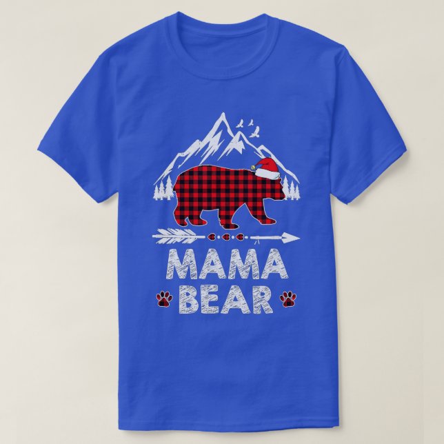 Red Play Mamma Bear jul jul Pajama Matching Fami T Shirt (Design framsida)