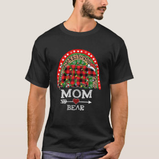 Red Play Mamma Bear jul-julen Rainbow Pajama Match T Shirt