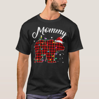 Red Play Mamma Bear Matching Buffalo Pajama T Shirt