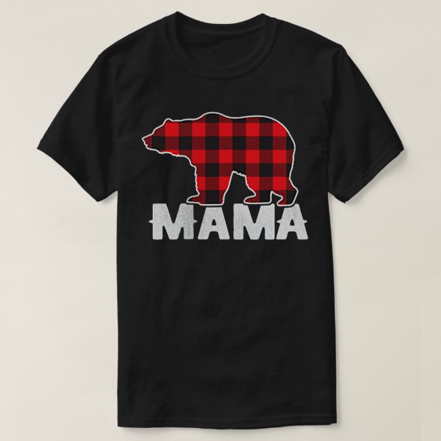 Red Play Mamma Buffalo Matching Family Mamma Pajam T Shirt (Design framsida)