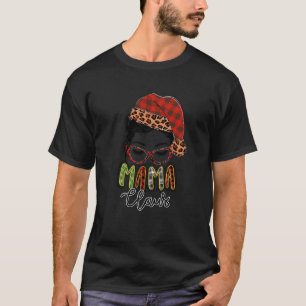 Red Play Mamma Claus Messy Bun Family jul Morsa T Shirt