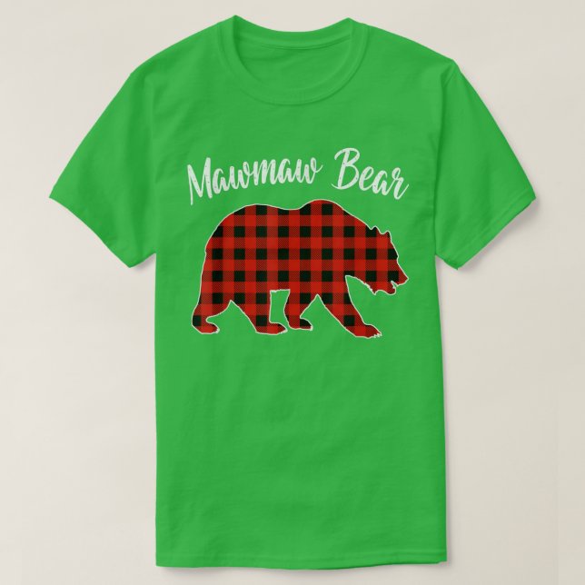 Red Play Mawmaw Bear Matching Buffalo Family Paja T Shirt (Design framsida)