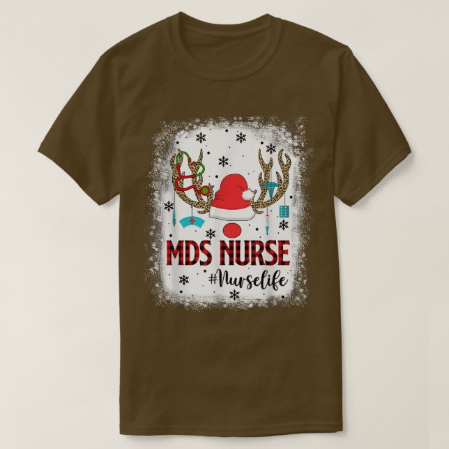 Red Play MDS Nurse Reindeer jul Pajama Nurs T Shirt (Design framsida)