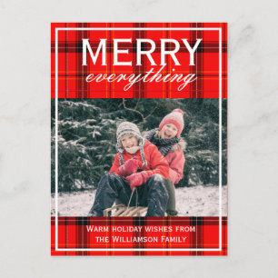 Red Play Merry All Family Photo-jul Helg Vykort