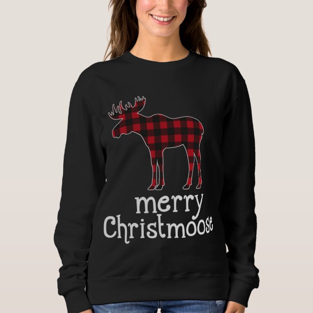 Red Play Merry Christmoose jul Moose Älskare T Shirt (Framsida)