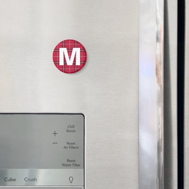 Red Play Monogram Initial Brev Kids Art Magnet (In Situ (Fridge))