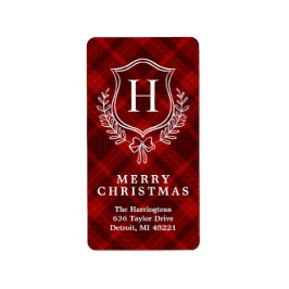 Red Play Monogram-Returadressen Jul Adressetikett