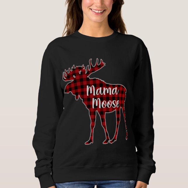 Red Play Moose Buffalo Matching Family Pajam T Shirt (Framsida)