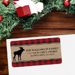 Red Play Moose Kraft-Returetiketter Adressetikett<br><div class="desc">Red Buffalo Play Kraft jul Helgdag Moose Return-adressetikett</div>