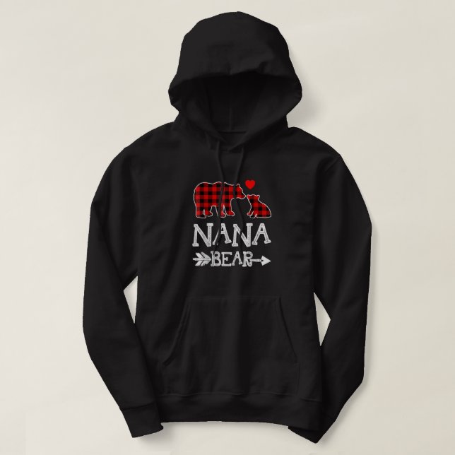 Red Play Nana Bear jul jul Pajama Matching Fami Hoodie (Design framsida)