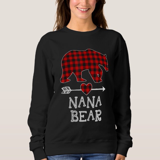 Red Play Nana Bear Matching Pajama Familj T Shirt (Framsida)