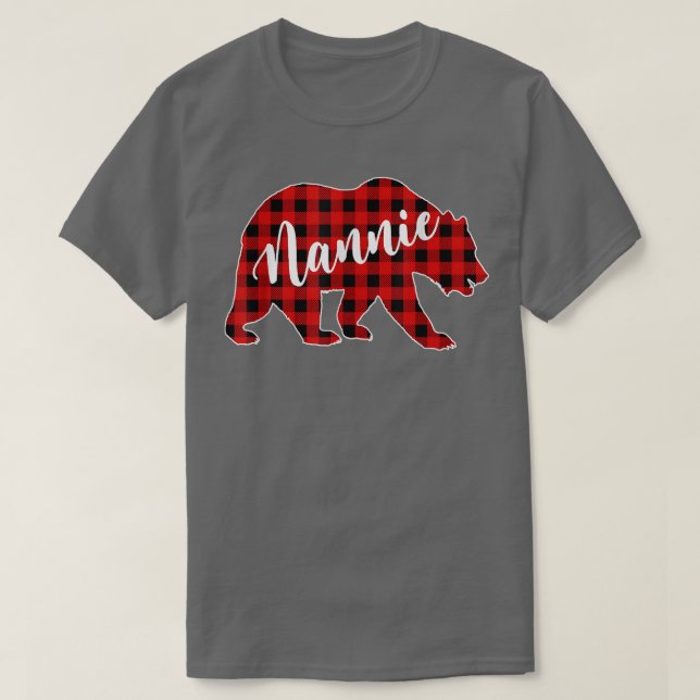 Red Play Nannie Bear Matching Buffalo Family Paja T Shirt (Design framsida)