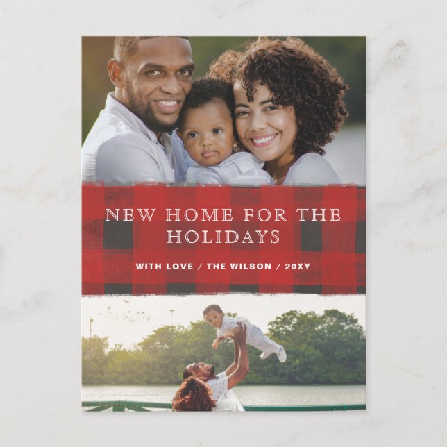 Red Play New Home för Helgdagar Foto Flytta Vykort (Framsida)